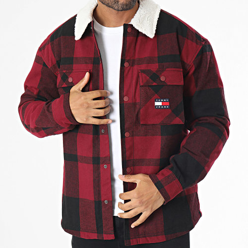 Veste A Carreaux Check Sherpa Lined 7250 Bordeaux Noir