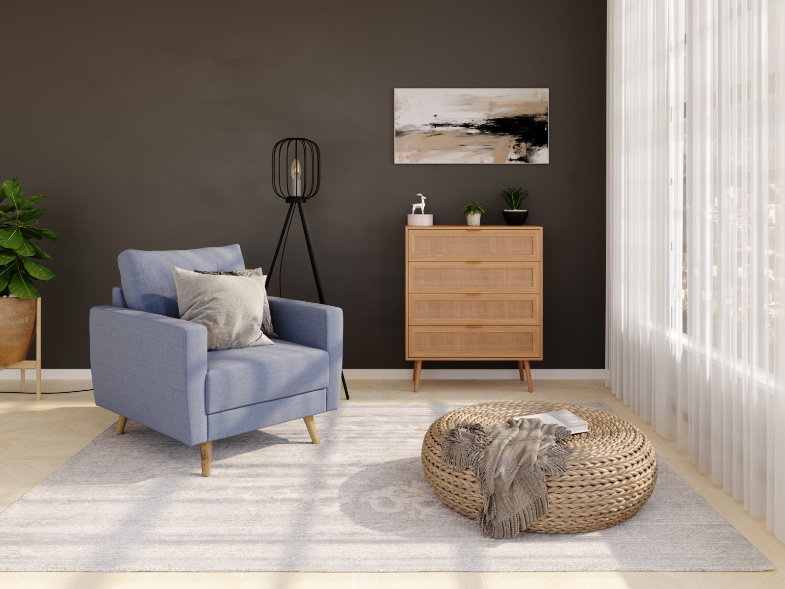 Kommode Holz ARNO 4 Schubladen 80 x 97 cm
