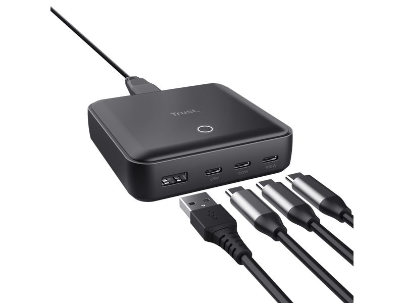 Trust USB-Wandladegerät Maxo 100W Ladegerät mit drei USB-C- und einem USB-A-Anschluss