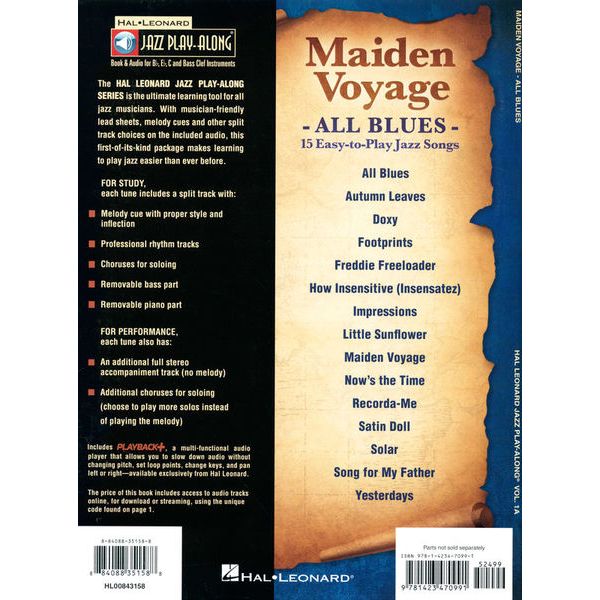 Hal Leonard Jazz Play Along Maiden Voyage