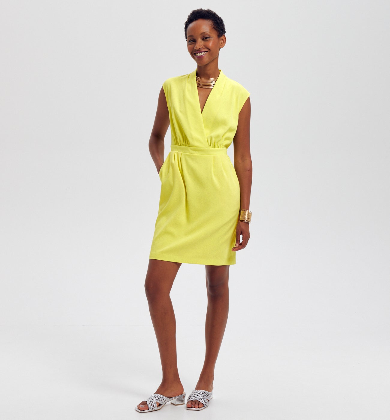 Robe courte sans manches - Vert anis