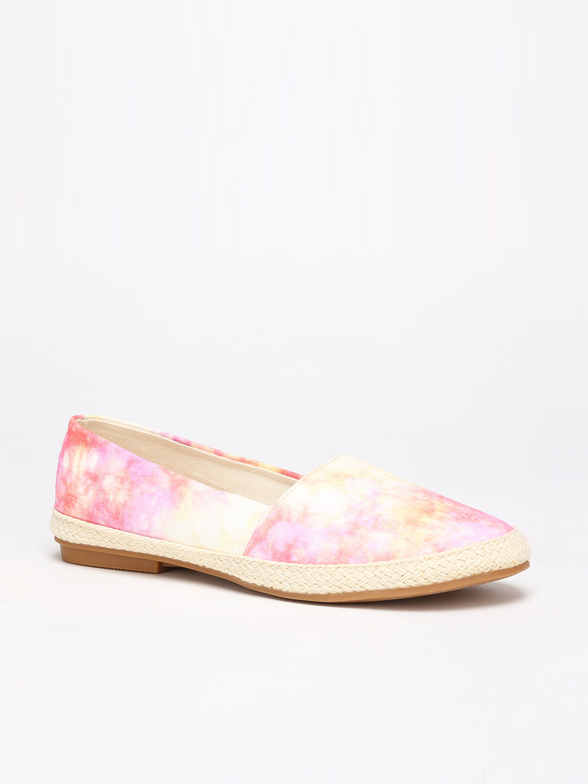 Espadrilles plates en tissu imprimé tie and dye- Multicolore