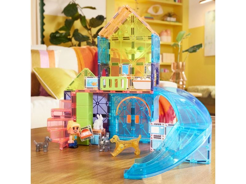 Magna-Tiles Pet Playhouse 50 Teile Bau-Set mit 50 magnetischen Teilen