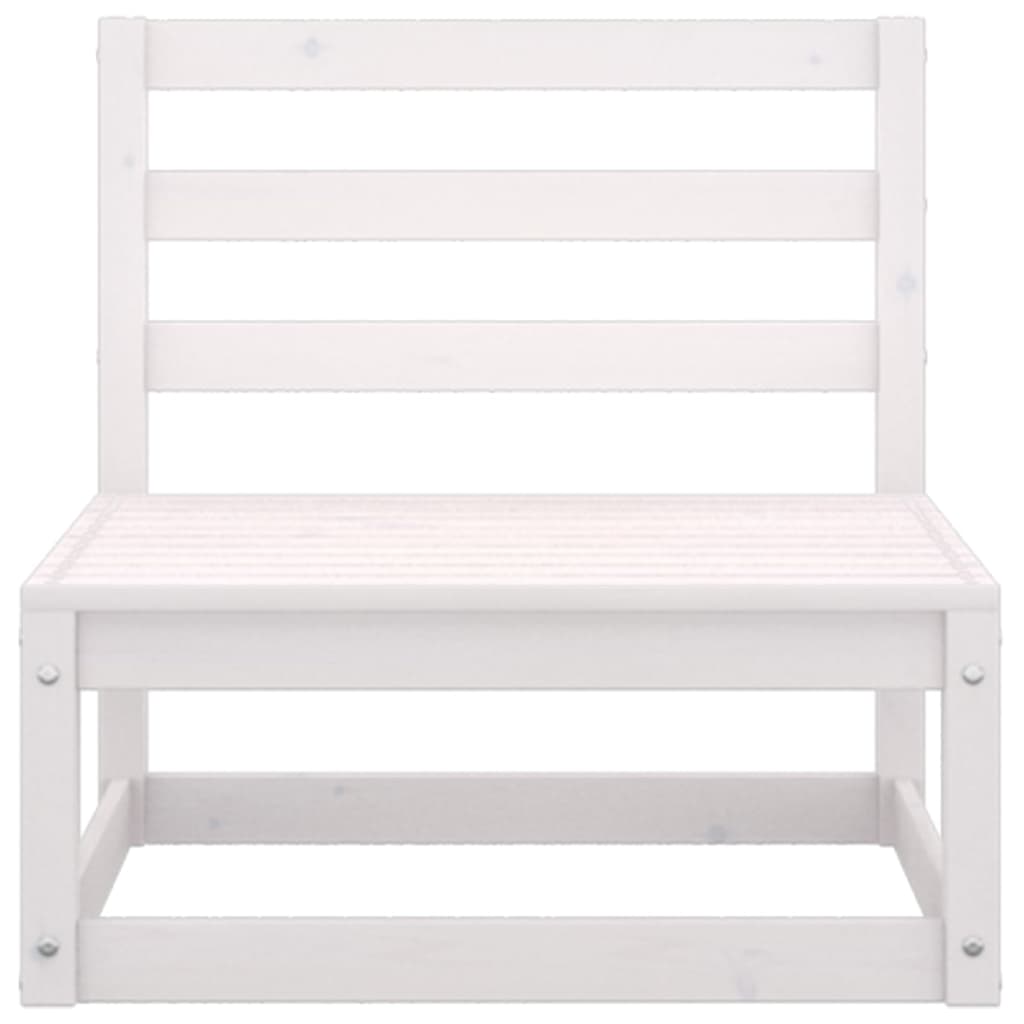 Salon de jardin meuble d'extérieur ensemble de mobilier 3 pièces blanc bois de pin massif