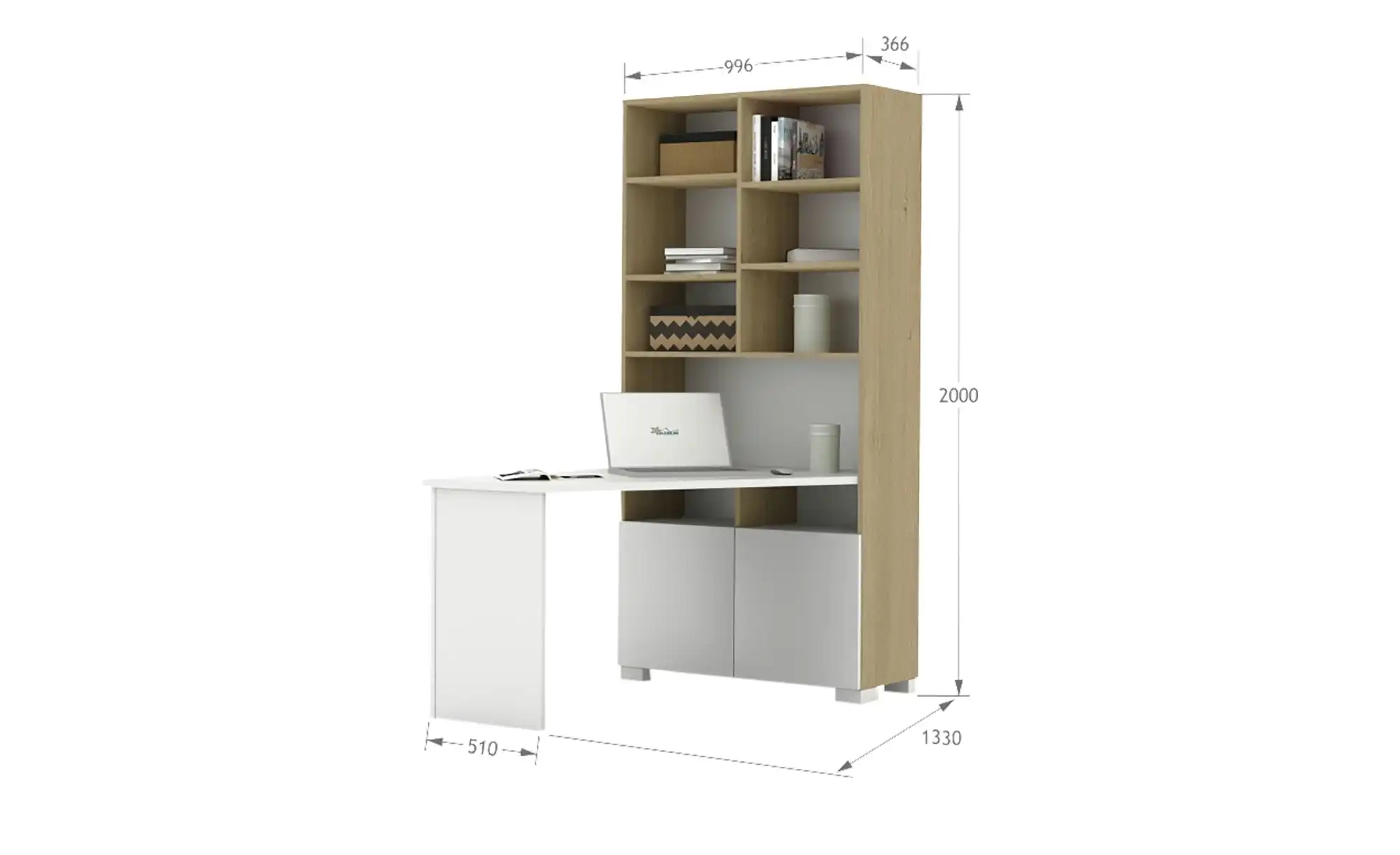 Schreibtischregal Uni Oak