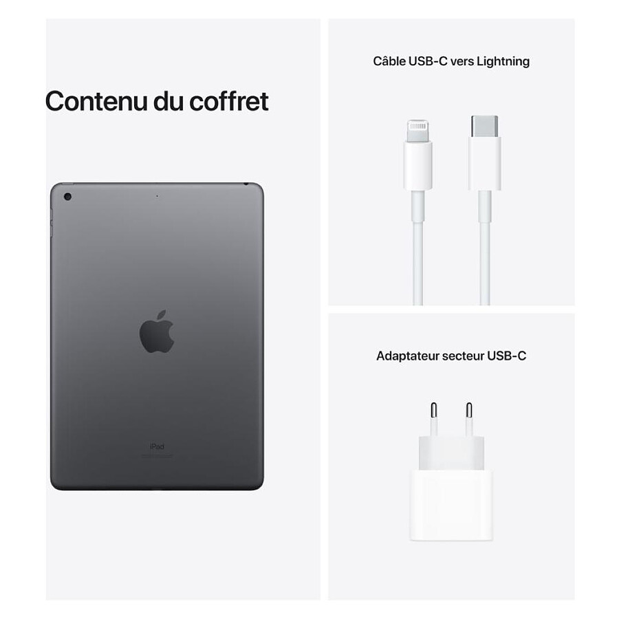 Apple iPad Wi-Fi 10.2 - 256 Go - Gris Sidéral (9 ème génération)
