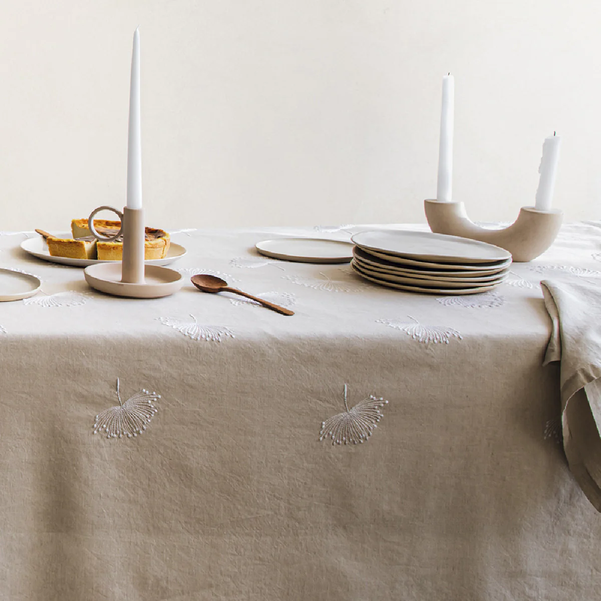 Nappe métis lin & coton beige 155x260 Garnier Thiebaut
