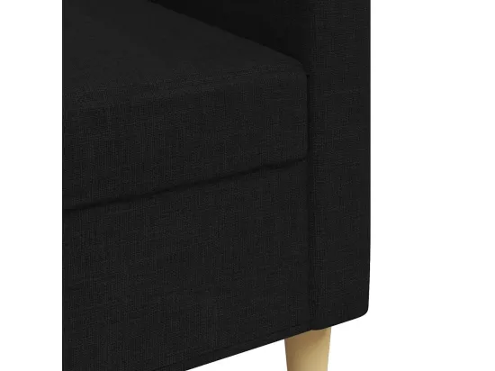 Canapé à 3 places Noir 210 cm Tissu