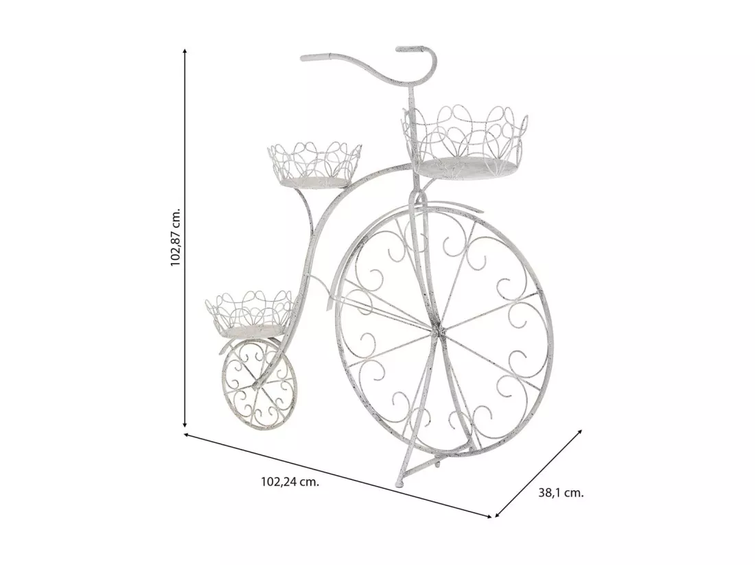 Support de pot de fleurs en métal pour 3 pots 102,24x38,1x102,87h cm