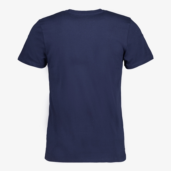 Unsigned heren T-shirt blauw katoen ronde hals