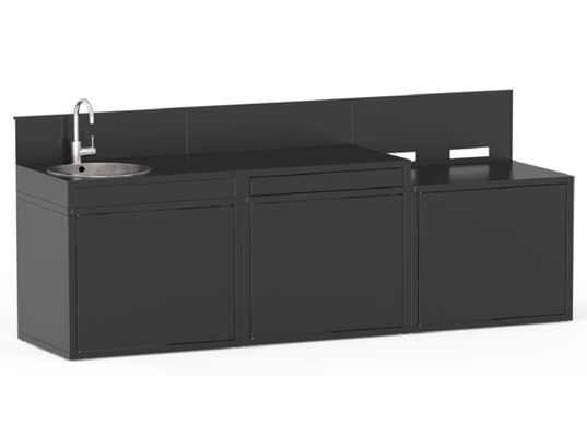 FORGE ADOUR - Meuble avec évier Support évier 80 cm, Acier, 1 porte, Série N