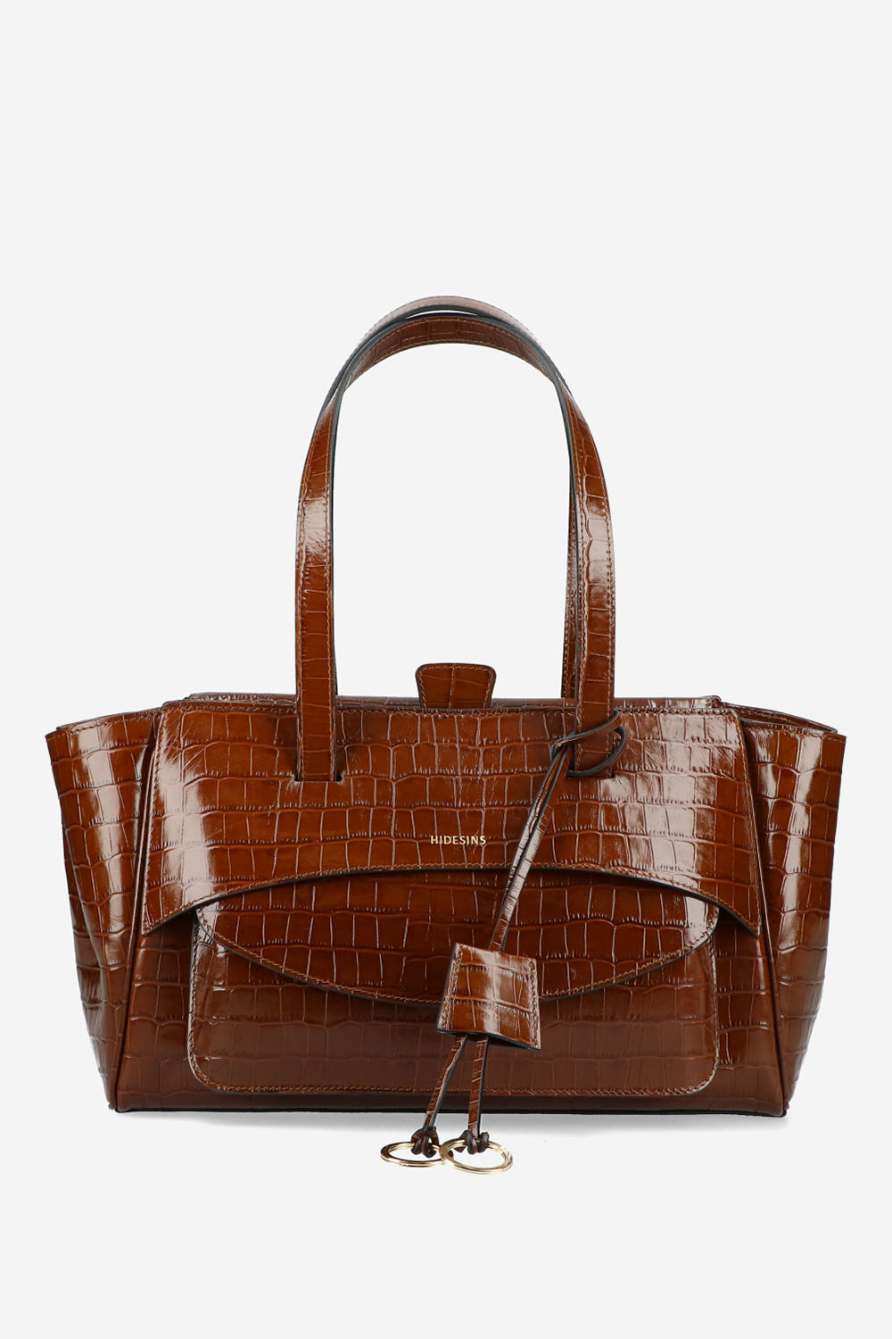 Basset croco leather shoulder bag