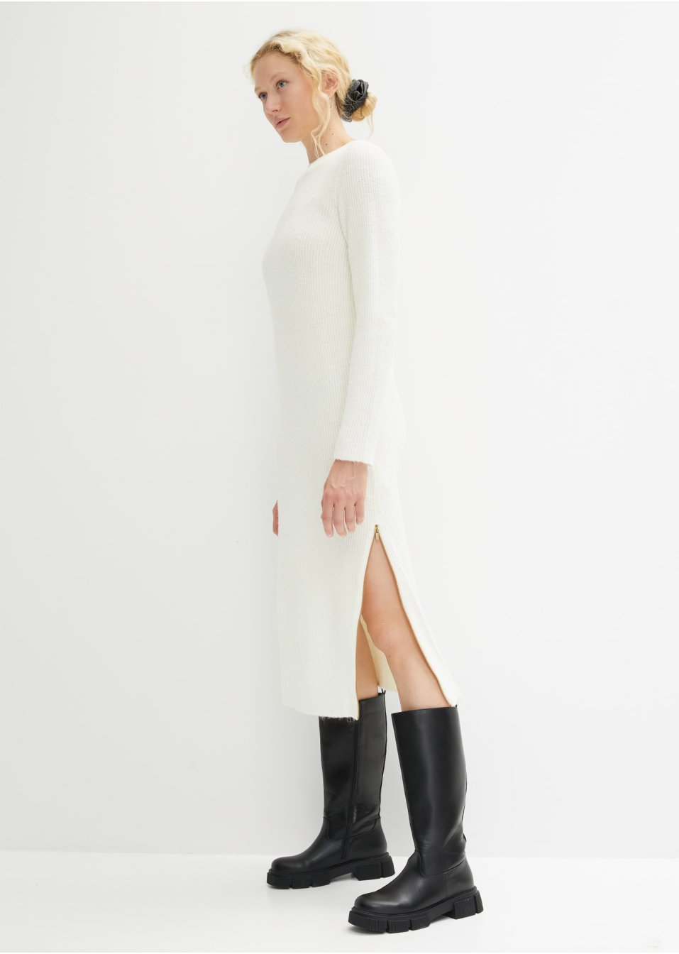 Robe en maille à zip