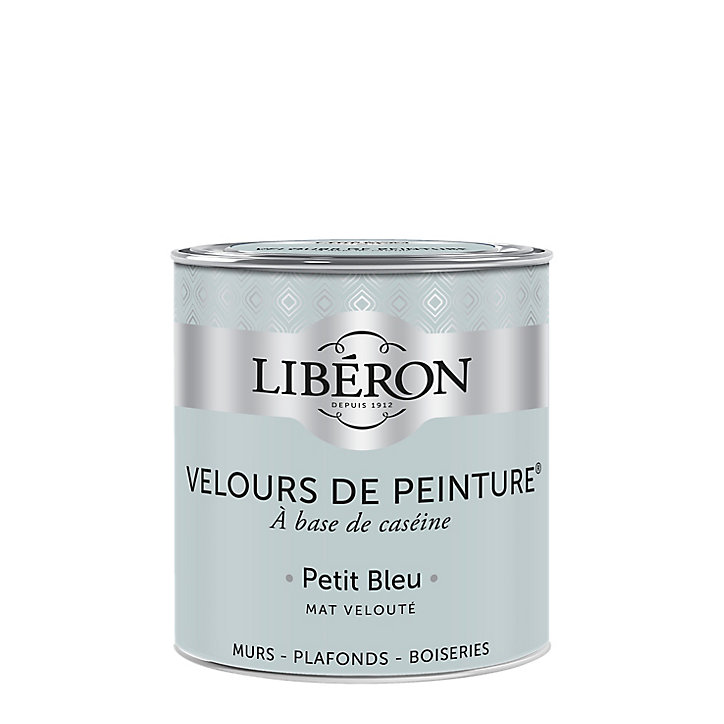 Peinture murs, plafonds et boiseries Velours de peinture petit bleu Libéron 0,5L