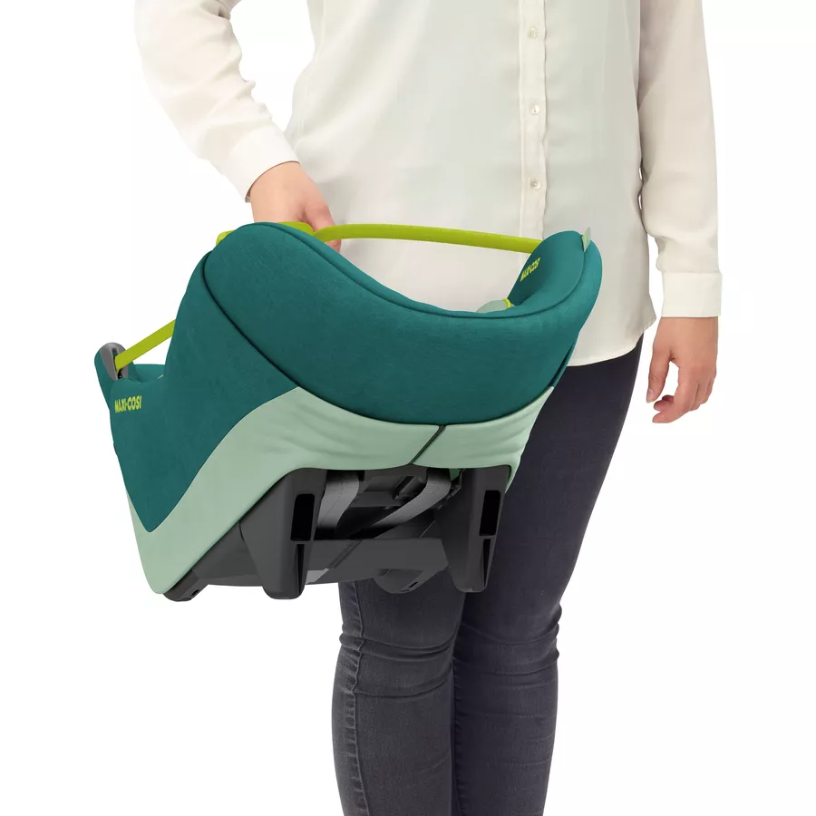 MAXI COSI Set Babyschale Coral 360 Neo Green plus Basisstation FamilyFix 360