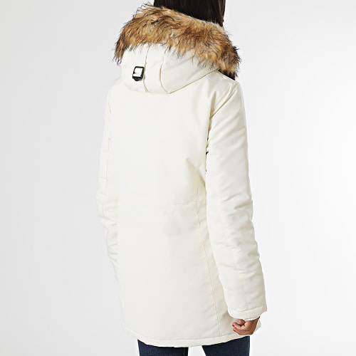Parka Capuche Fourrure Femme Everest Blanc