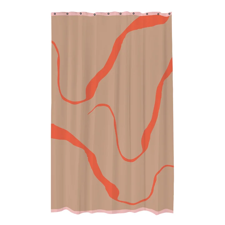 Mette Ditmer - Nova Arte Duschvorhang, latte / orange
