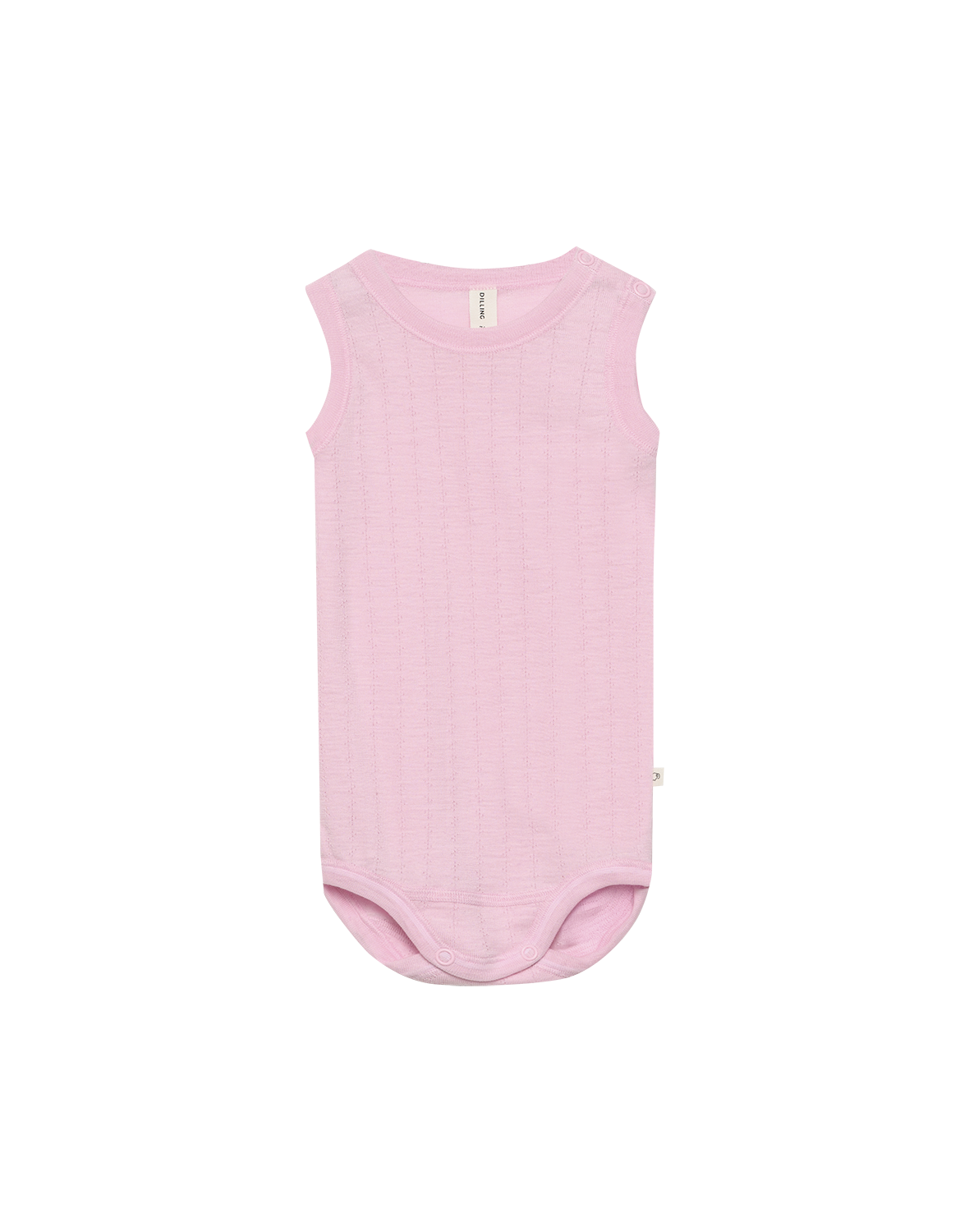 Pointelle romper zonder mouw van merinowol/zijde voor baby's