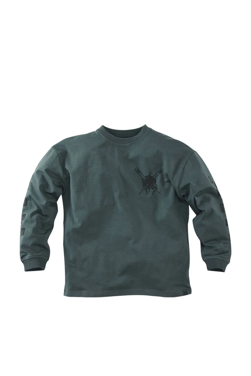 Z8 kids longsleeve Vonn met backprint grijsgroen