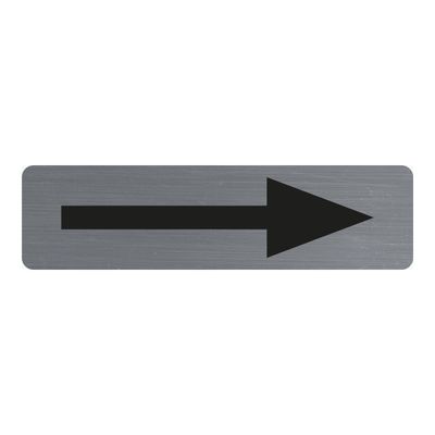 Exacompta - Plaque adhésive Flèche - 16,5 x 4,4 cm - aluminium - gris - noir