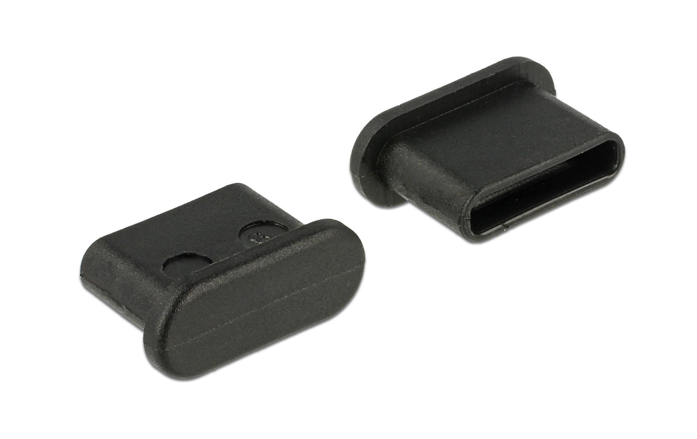 Blindstecker/Staubschutz USB-C 10 Stück SchwarzStaubschutz für USB Typ-C-Buchsen