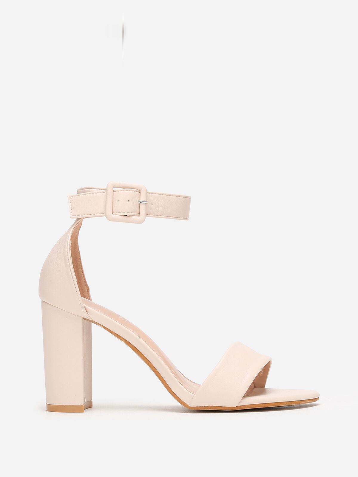 Sandales à bride simple et haut talon- Beige