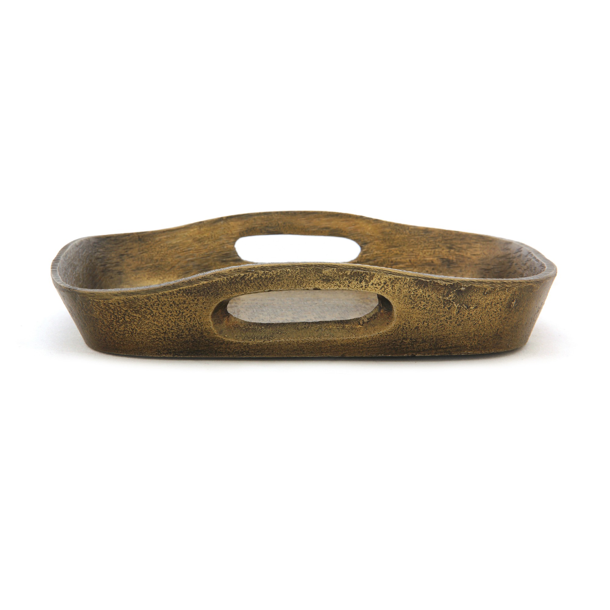 Tablett 'Pollara' mit Griff, messing, T 23 cm, B 23 cm, H 5 cm zu 29,00