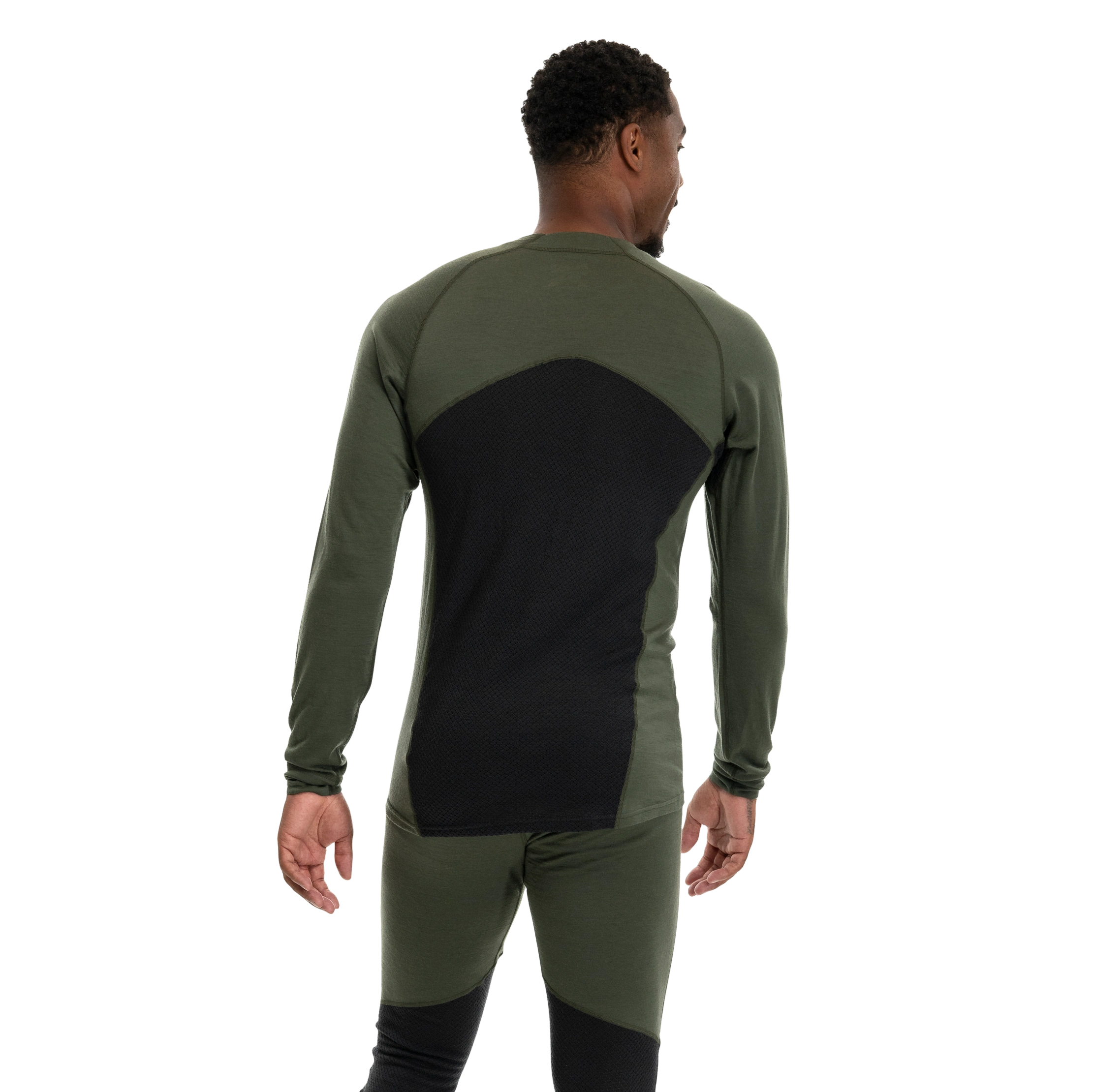 Inner:Pure Merino Long Sleeve Men Pine Forest / Dark Shadow Grey