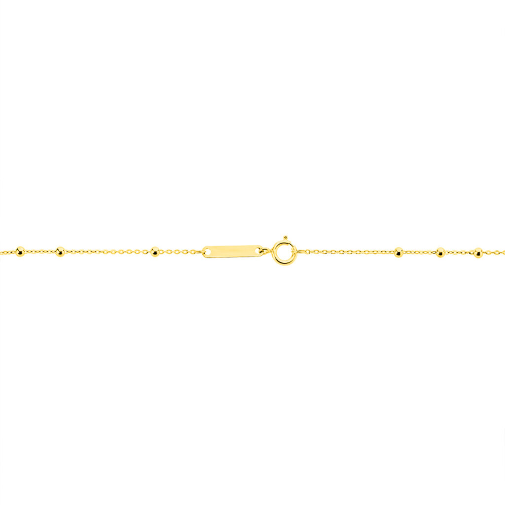 Collier Evelina Croix Maille Boule Or Jaune