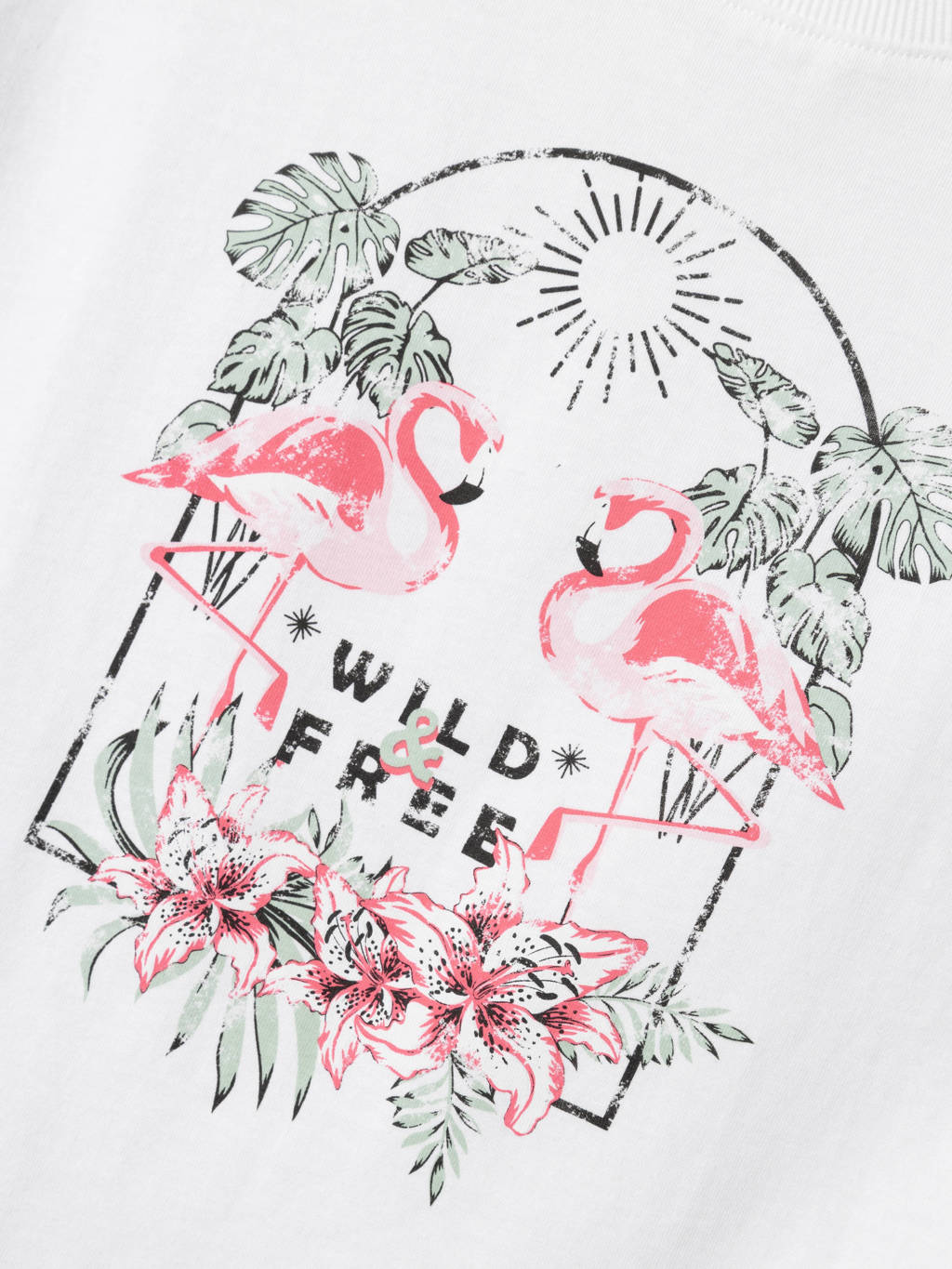 NAME IT T-shirt NKFVARNA met printopdruk wit/roze