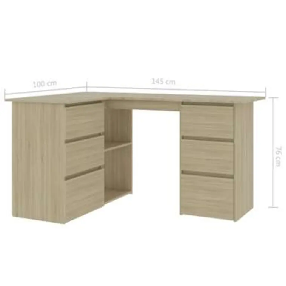 vidaXL - Hoekbureau - Bruin - Bewerkt hout