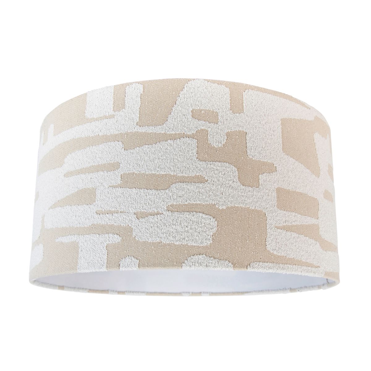 Stoffen lampenkap wit met beige gestreept 50/50/25