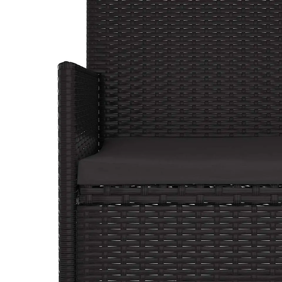 vidaXL - Tuinset - Zwart - Poly rattan - 6 stuks - Met kussens