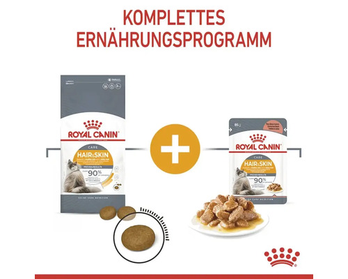 ROYAL CANIN Canin Hair & Skin natvoer voor katten in jus, ter ondersteuning van een gezonde huid en een glanzende vacht, in jus, 85 g