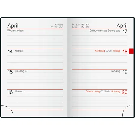 rido/idé Taschenkalender Partner/Industrie I 2021 Blattgröße 7,2 x 11,2 cm, grün