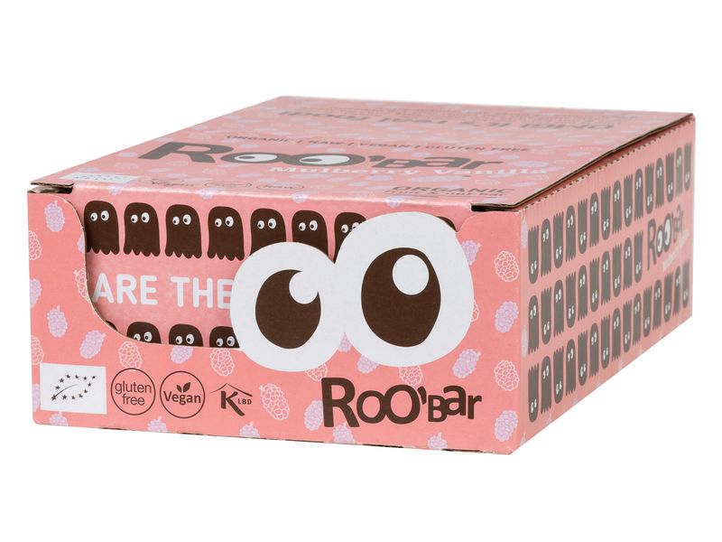 Roobar Rohkostriegel Mulberry Vanilla 16 x 30 g Bio-Riegel auf Basis von Datteln und Cashewnüssen