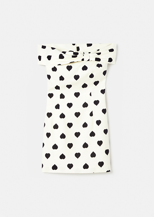 Robe Raulécrue à motif coeur noir
