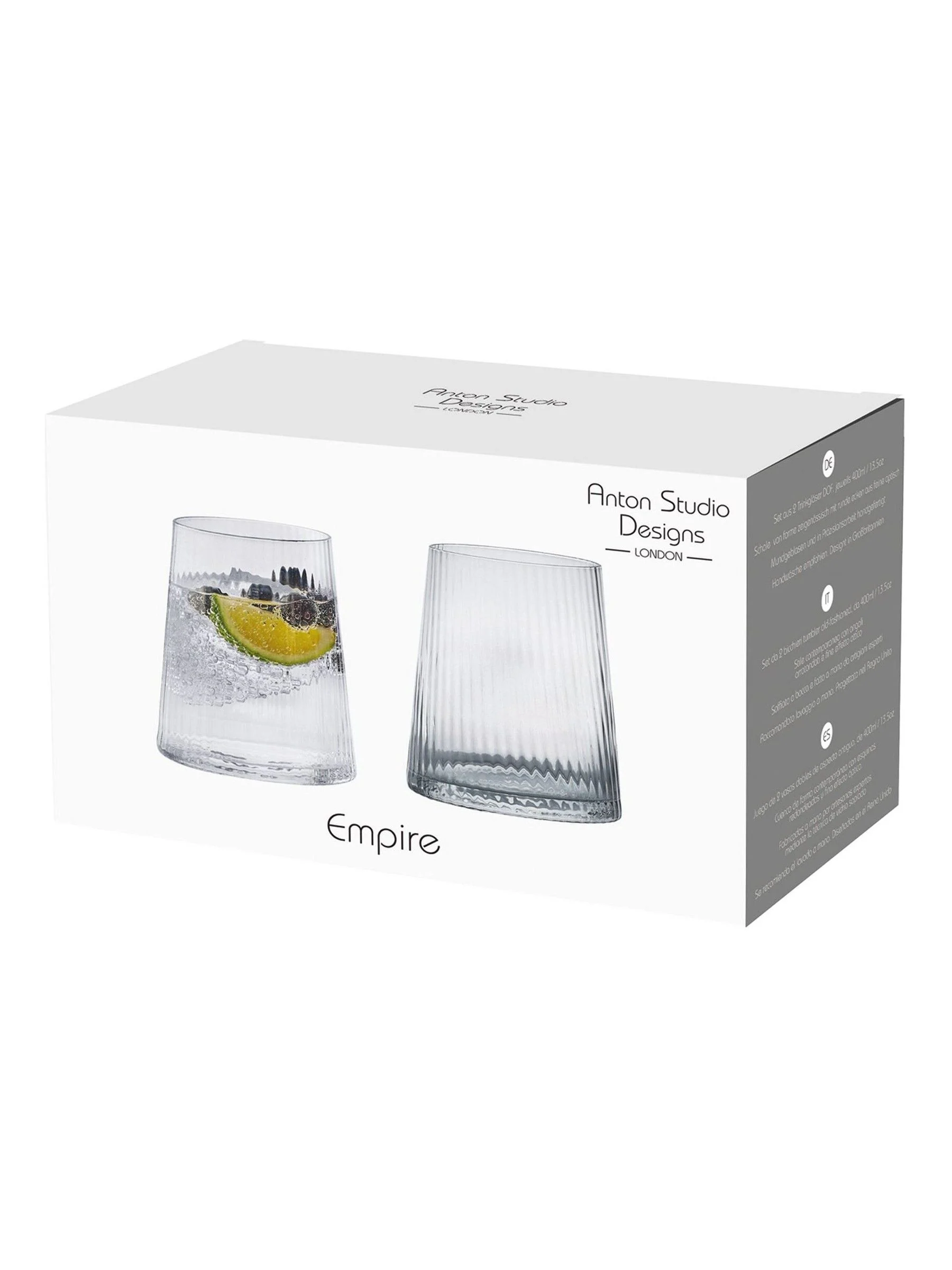 Anton Studio Designs Set of 2 Empire DOF Glasses Tumblers