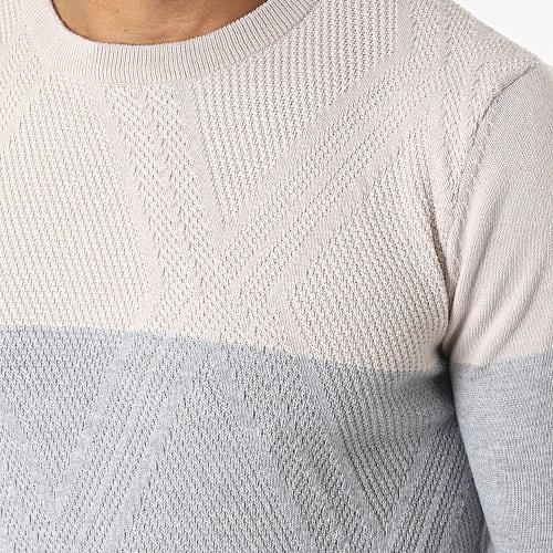 Pull Beige Gris Noir