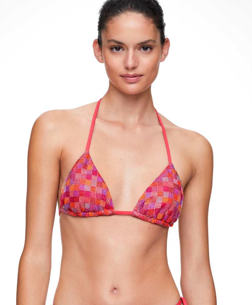 Top de biquíni triangular mini quadrado