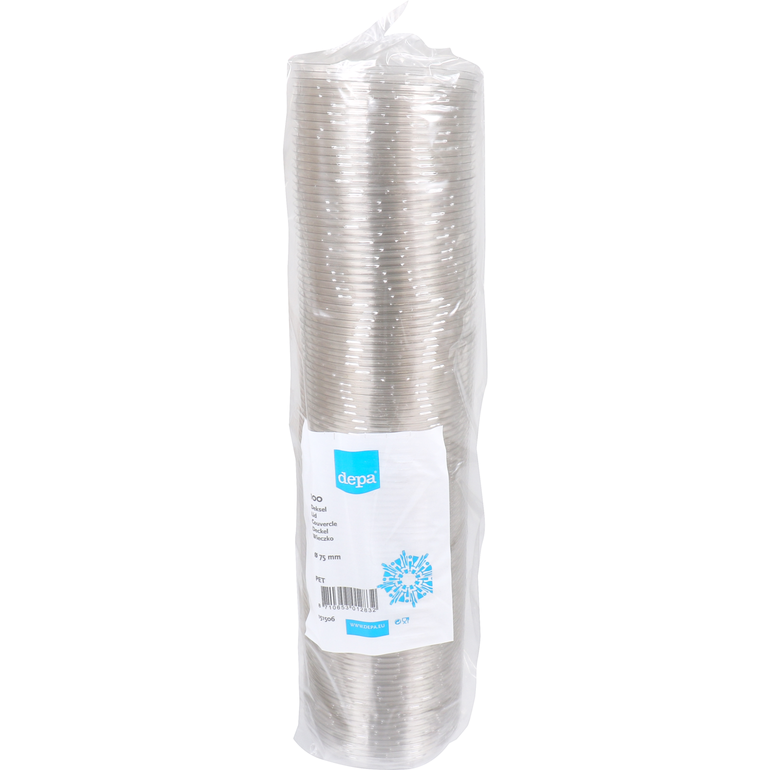 Depa Deksel, sauscup, Gerecycled PET, Ø75mm, transparant