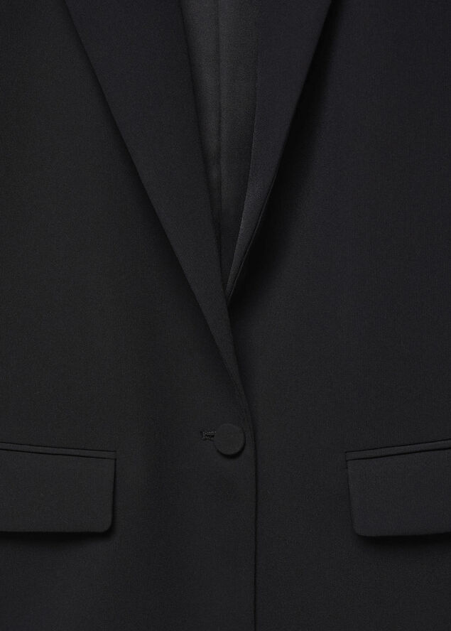 MANGO Turn-down sleeve blazer Black