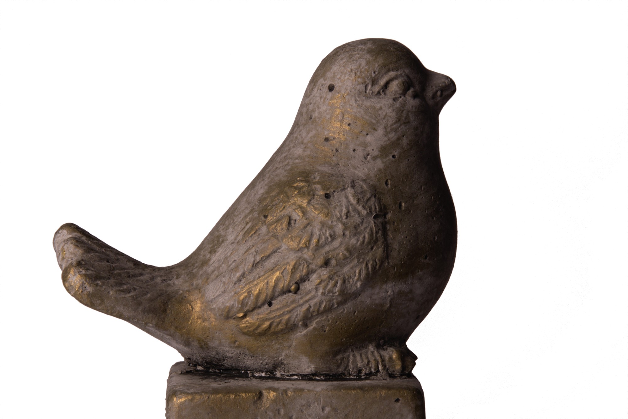 Keramik 'Vogel auf Säule', grau, H 21 cm, L 7 cm, B 11 cm von fischer's lagerhaus