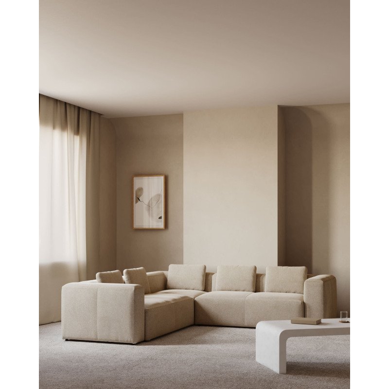 Canapé d’angle Blok 4 places beige 290 x 290 cm