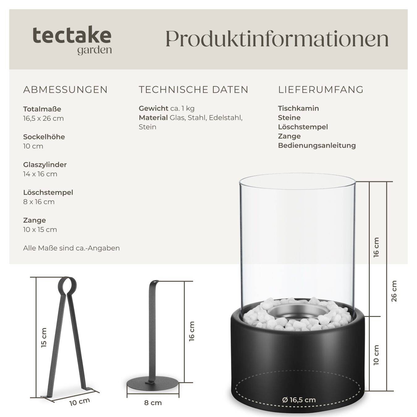 Bioethanol-Tischkamin Damine
