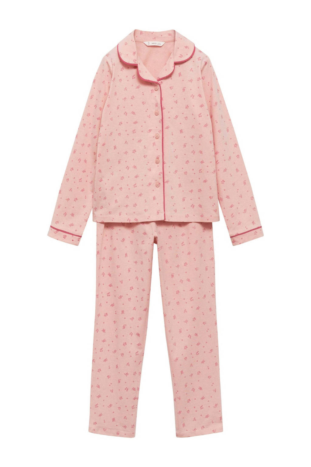 Mango Kids pyjama met all over print zalmroze