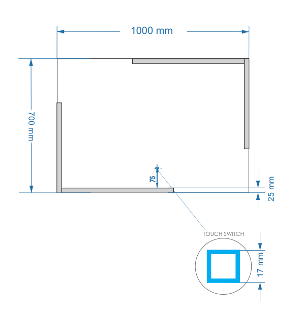 Gliss Design Melite spiegel met LED-verlichting en verwarming 100x70cm
