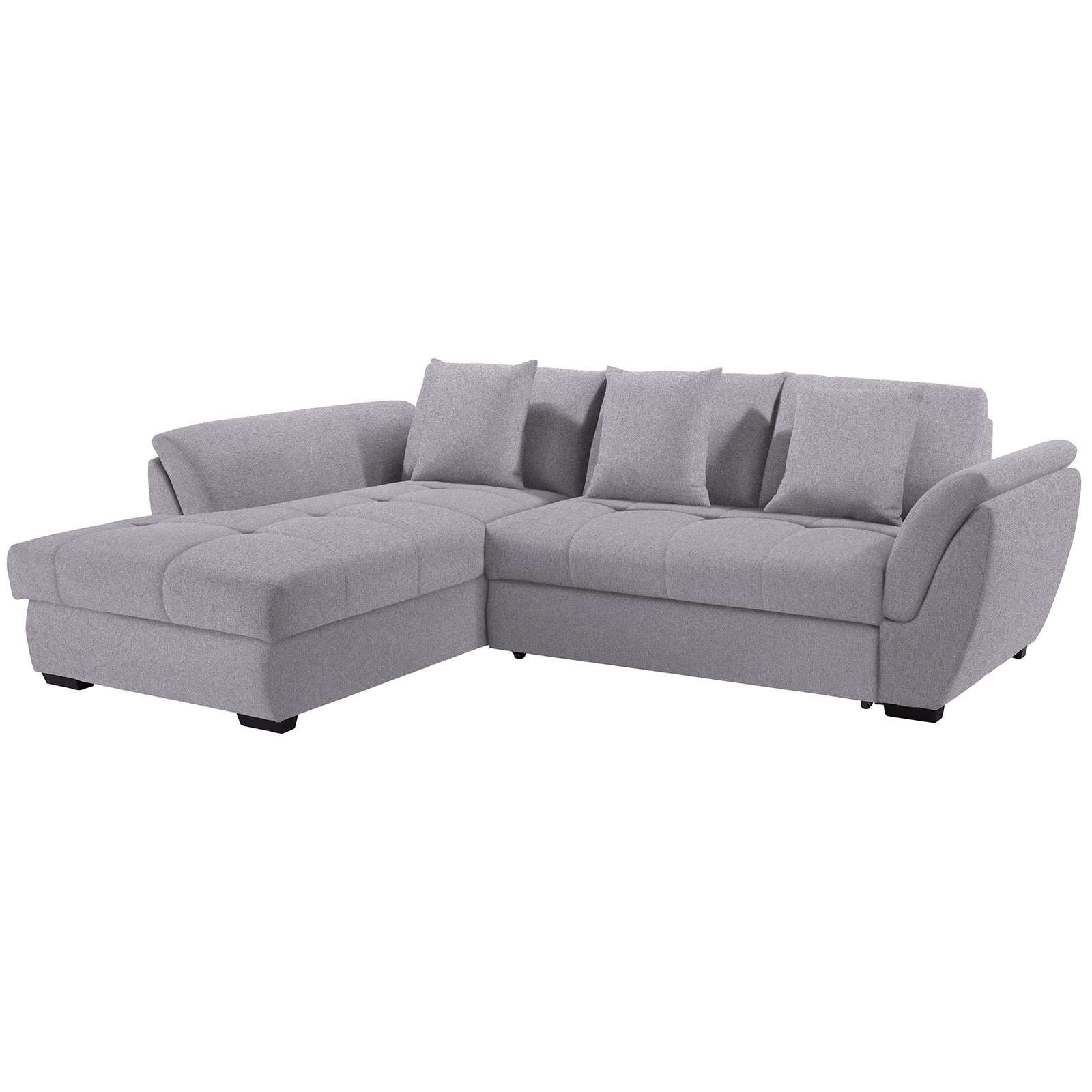 Ecksofa - grau - Liegefunktion - Recamiere links