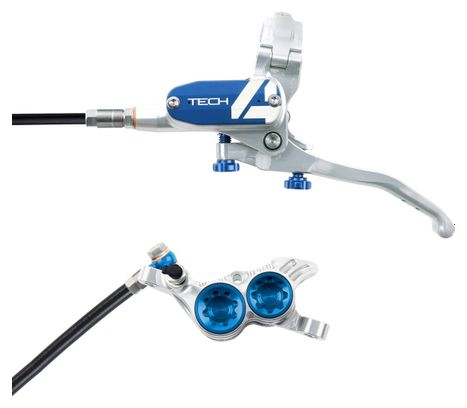 Frein Arrière Hope Tech 4 V4 Argent / Bleu Durite Standard