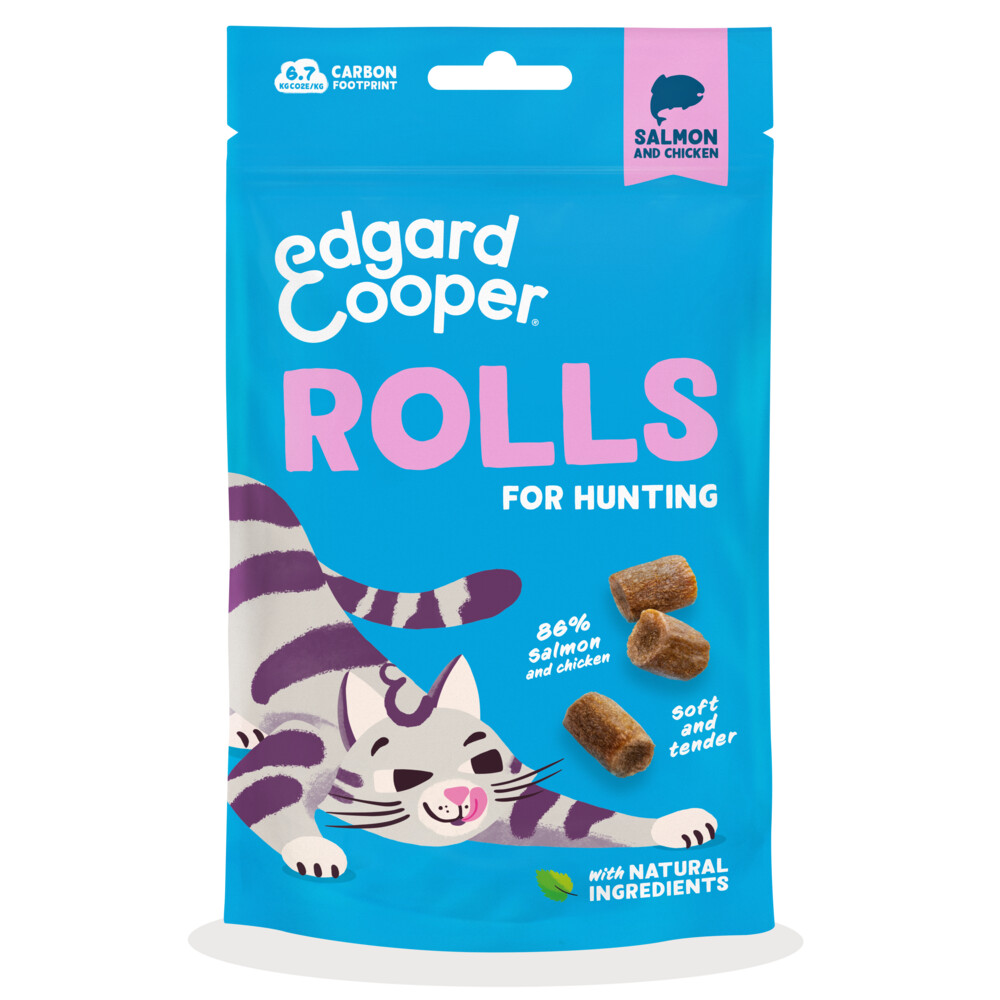 Edgard & Cooper Adult Rolls Kattensnack Zalm45 gr
